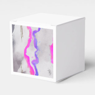 Purple And Pink Watercolor Abstract Favor Boxes