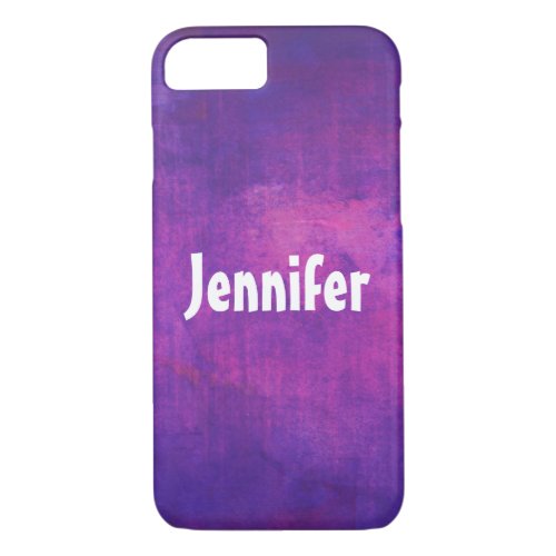 Purple and Pink Watercolor Abstract Personalized iPhone 87 Case