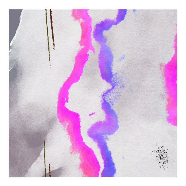 Purple And Pink Watercolor Abstract Photo Print (Front)