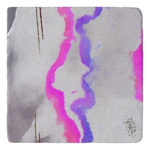 Purple And Pink Watercolor Abstract Trivet