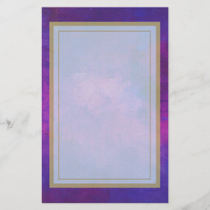 Purple and Pink Watercolor Background Stationery