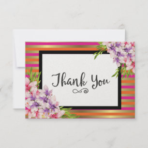 Purple and Pink Watercolor Magnolia Thank You