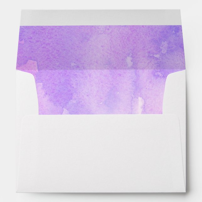 Purple and pink watercolor. Romantic wedding Envelope (Back (Bottom))