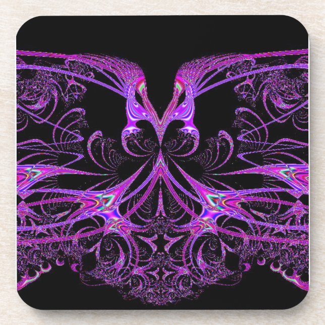 Purple And Pink Wizardry Drink Coaster (Front)