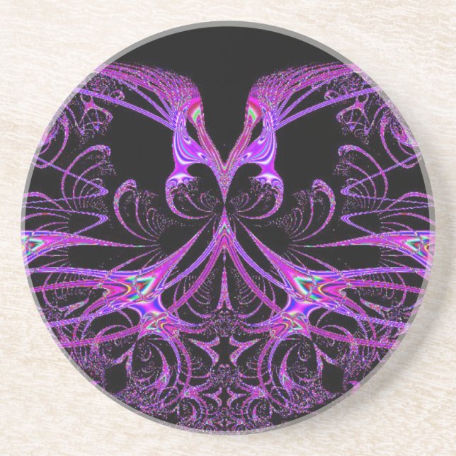 Purple And Pink Wizardry Drink Coaster (Front)