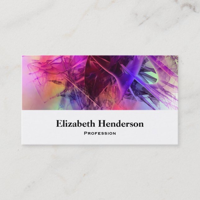 Purple and Pinks Modern Abstract Fractal Design Business Card (Front)
