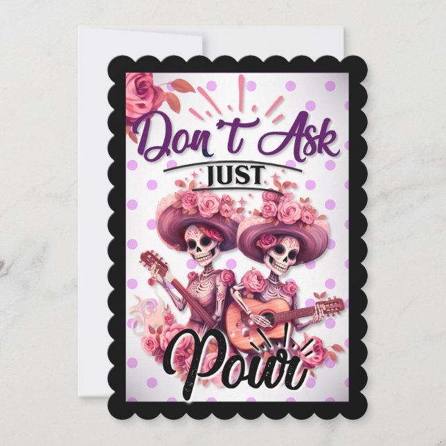 Purple and Pretty Sugar Skull  Thank You Card (Front)