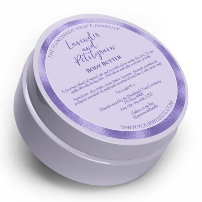 Purple and Purple Foil Cosmetics Jar Label (Creator Uploaded)