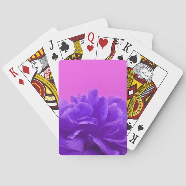 Purple and Raspberry Floral Art Poker Cards (Back)