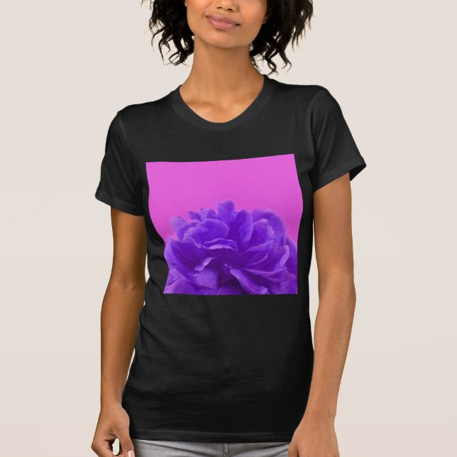 Purple and Raspberry Floral Art T-Shirt (Front)