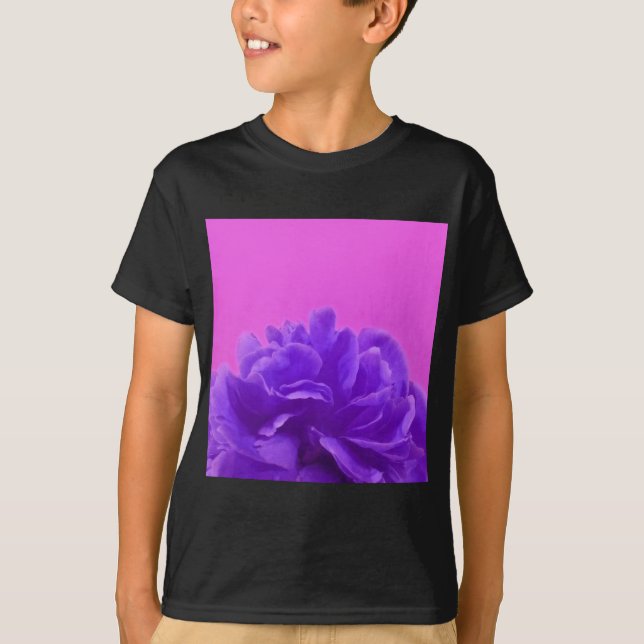Purple and Raspberry Floral Art T-Shirt (Front)