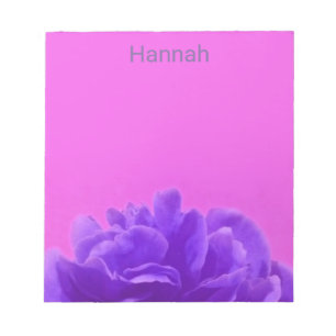 Purple and Raspberry Floral Custom Name Notepad