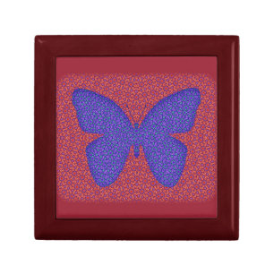 Purple and Red Butterfly Jewelry Box