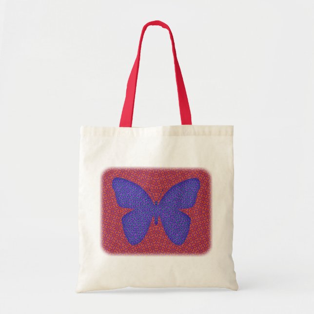 Purple and Red Butterfly Tote Bag (Front)