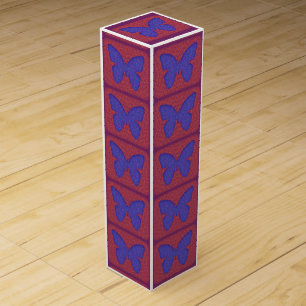 Purple and Red Butterfly Wine Box