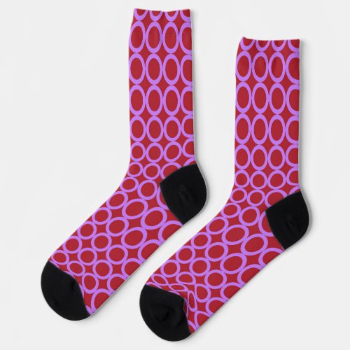 Purple and Red Crazy Socks Circles Art