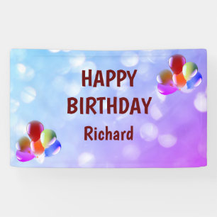 Purple and Red Happy Birthday Banner