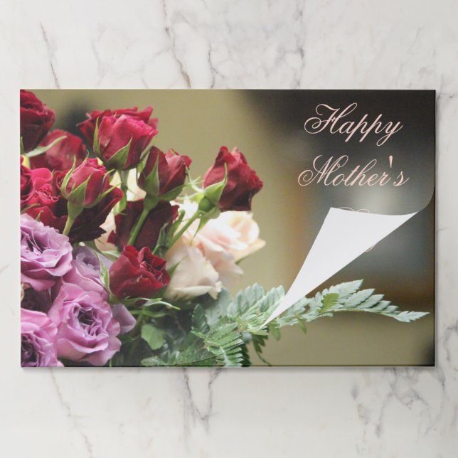 Purple And Red Rose Photograph Paper Placemats (Folded)
