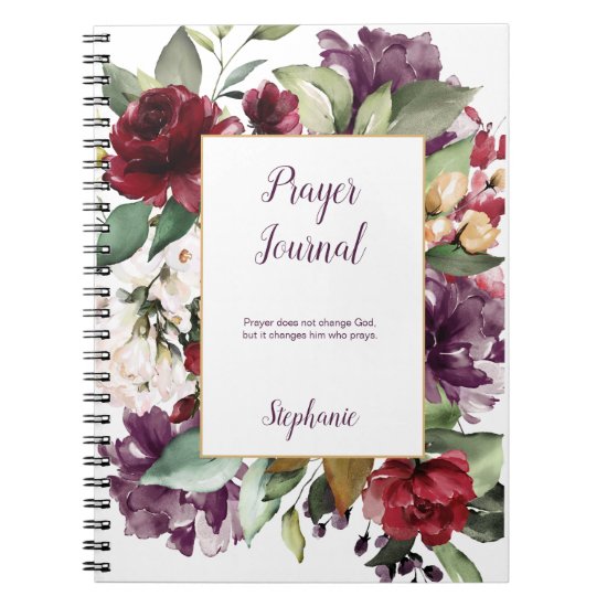 Purple and Red Roses Peonies Prayer Journal