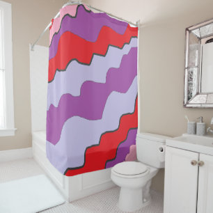 Purple and Red Shower Curtain