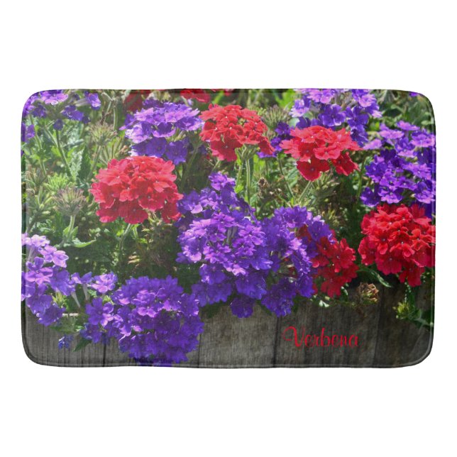 Purple and Red Verbena Bath Mat (Front)