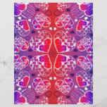 Purple and Red Whimsical Romantic Hearts pattern