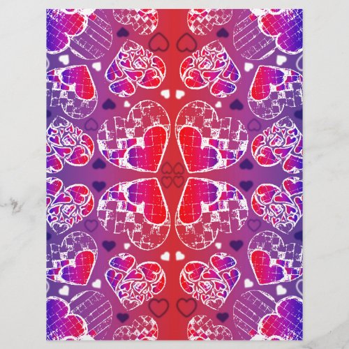 Purple and Red Whimsical Romantic Hearts pattern