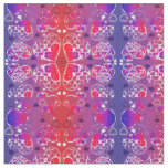 Purple and Red Whimsical Romantic Hearts pattern Fabric