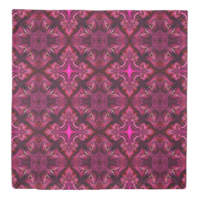 Purple and Scarlet Patterned Duvet Cover (Front)