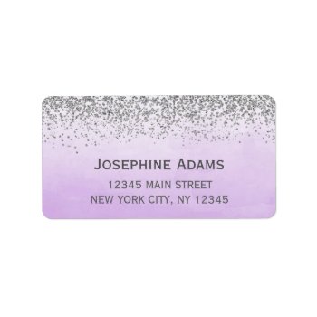 Purple And Silver Address Labels by melanileestyle at Zazzle