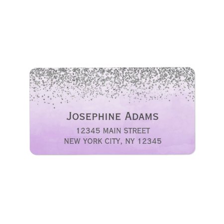 Purple And Silver Address Labels