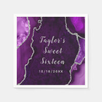 Purple and Silver Agate Marble Sweet Sixteen