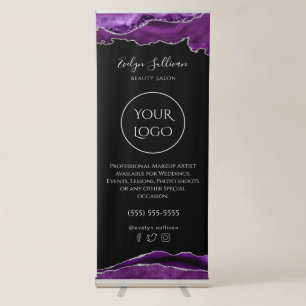 purple and silver agate retractable banner