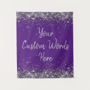 Purple and Silver Birthday Party Photo Booth Prop  Tapestry