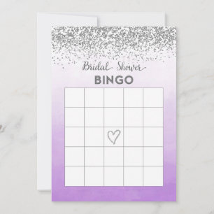 Purple and Silver Bridal Shower Bingo Card