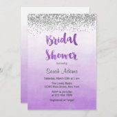 Purple and Silver Bridal Shower Invitation (Front/Back)