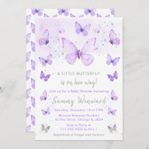 Purple and Silver Butterfly Baby Shower