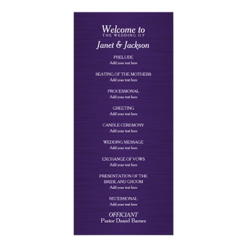 Purple and Silver Confetti Dot _ Wedding Program