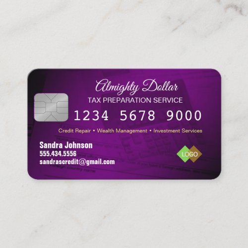 Purple and Silver Credit Card Money