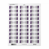 Purple and Silver Damask Swirls Return Address Label (Full Sheet)