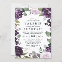 Purple and Silver Elegant Floral White Wedding