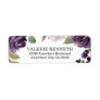 Purple and Silver Elegant Floral White Wedding Label