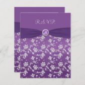 Purple and Silver Floral RSVP Card (Front/Back)
