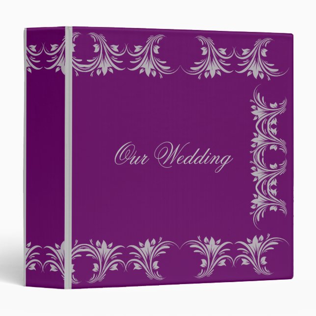 Purple and Silver Floral Scroll Binder (Front/Spine)