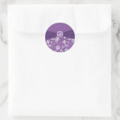 Purple and Silver Floral Sticker (Bag)