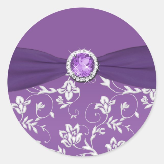 Purple and Silver Floral Sticker (Front)
