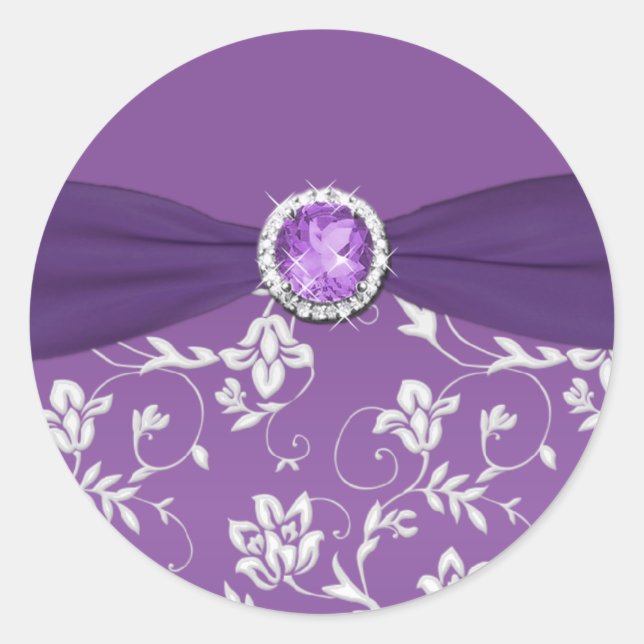 Purple and Silver Floral Sticker (Front)