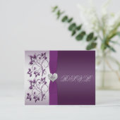 Purple and Silver Floral with Silver Heart RSVP (Standing Front)