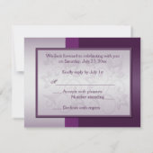 Purple and Silver Floral with Silver Heart RSVP (Back)