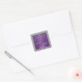 Purple and Silver Foil Floral Monogrammed Sticker (Envelope)